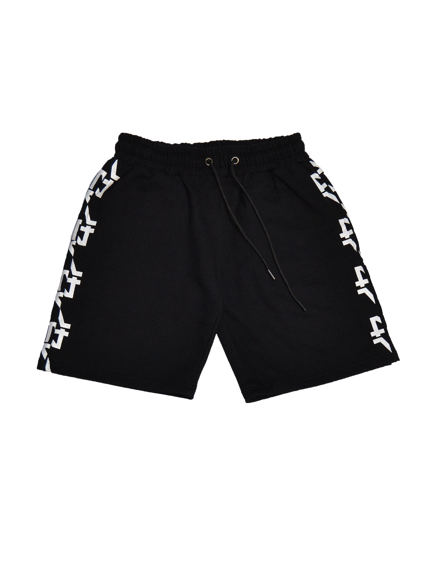 White on Black Shorts