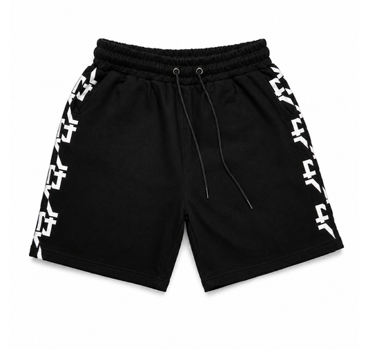 White on Black Shorts