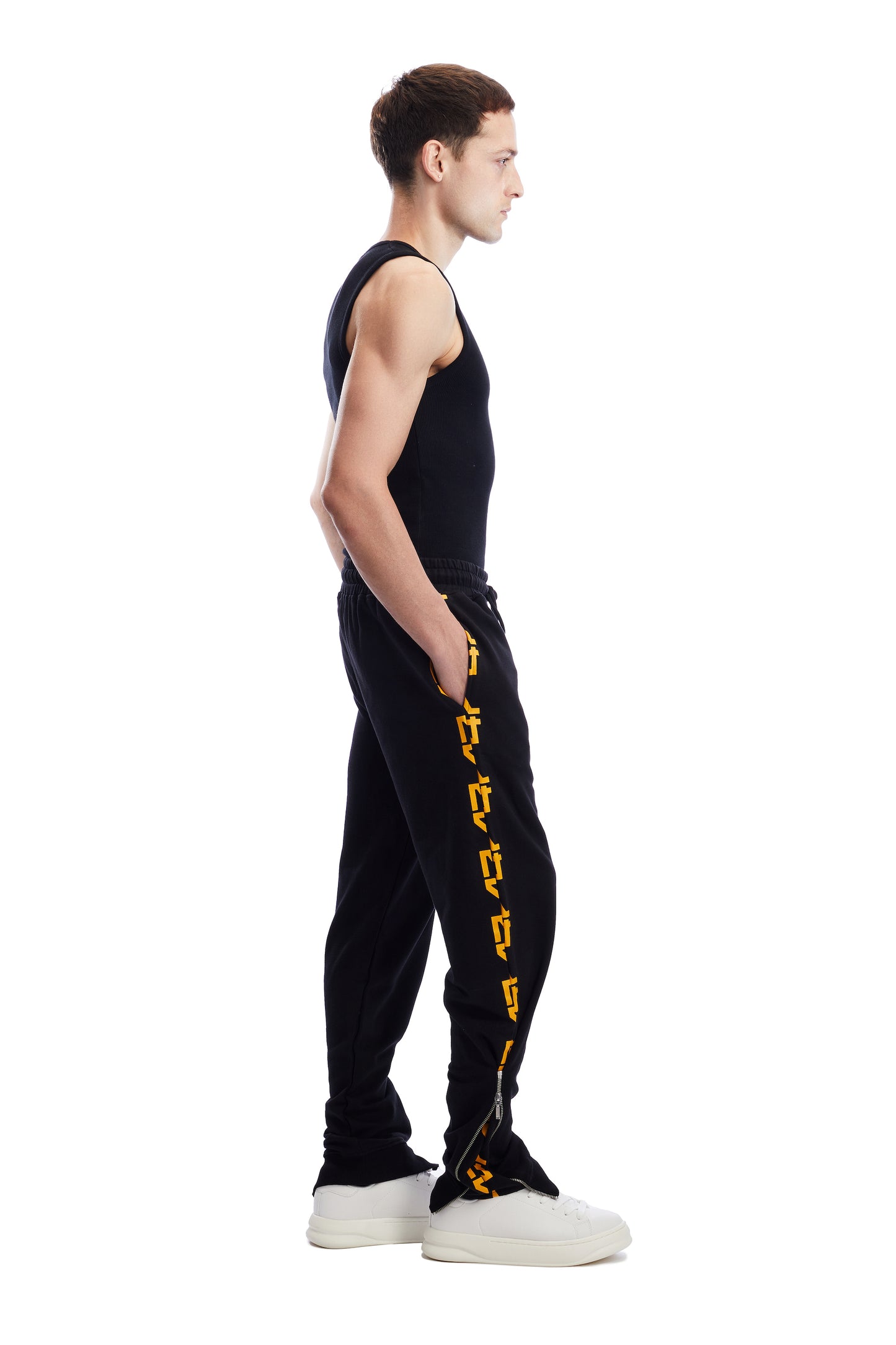 Yellow on Black Joggers