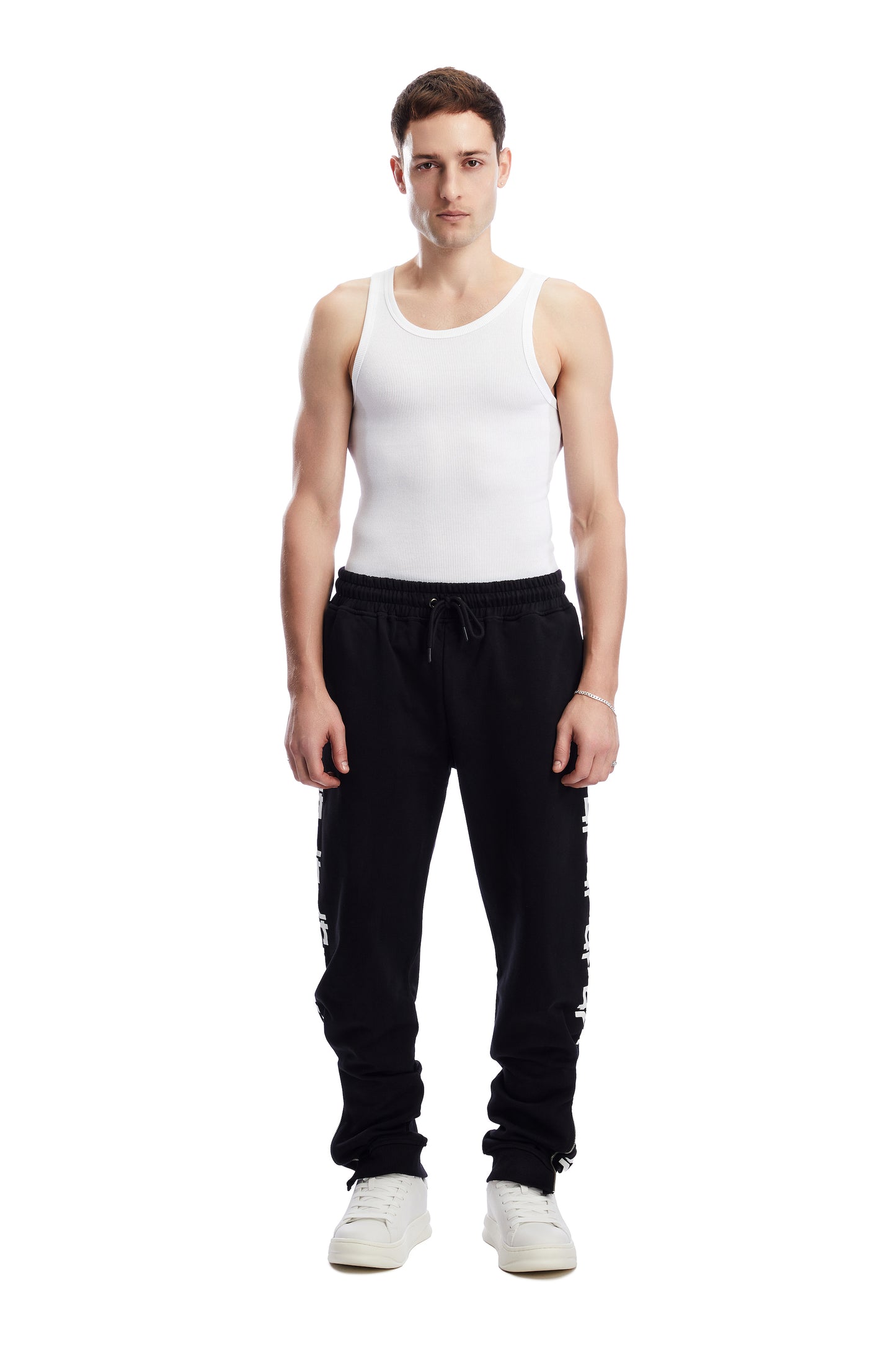 White on Black Joggers