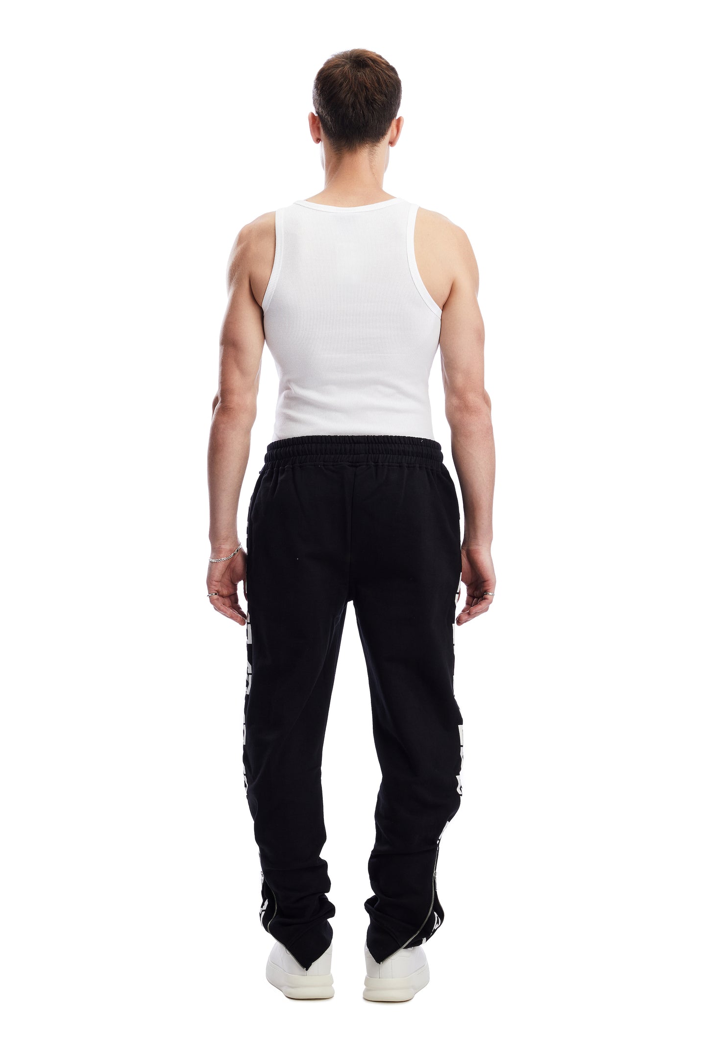 White on Black Joggers