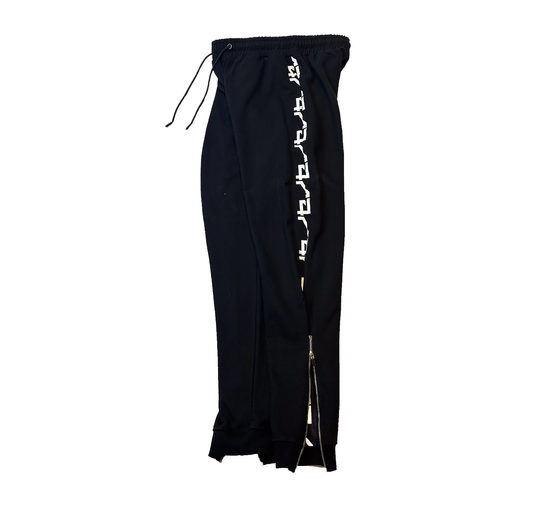 White on Black Joggers